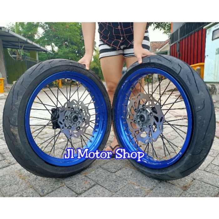 SEPAKET VELG SUPERMOTO SUPER MOTO WR 155 CRF 150 KLX 150 PLUS BAN