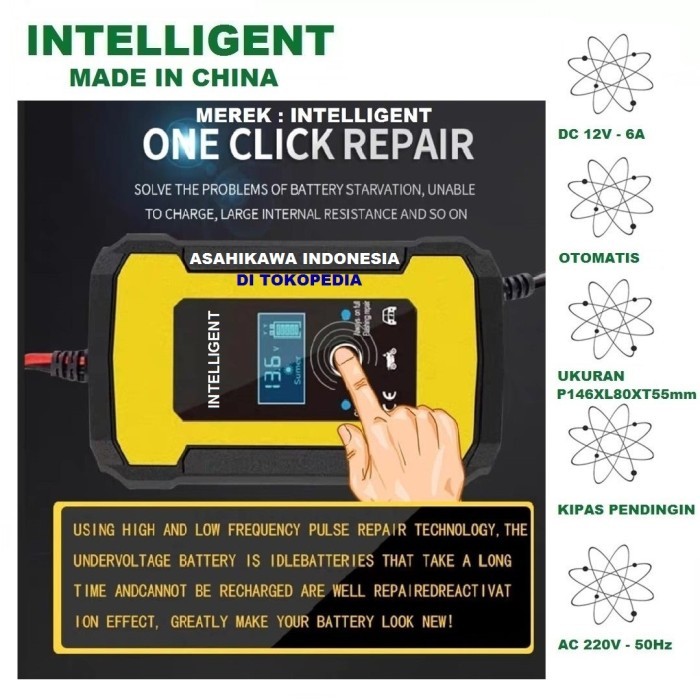 INTELLIGENT FAST CHARGER ACCU CAS AKI MOBIL MOTOR CHARGER AKI OTOMATIS