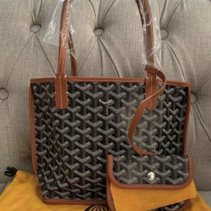Goyard mini anjou black tan