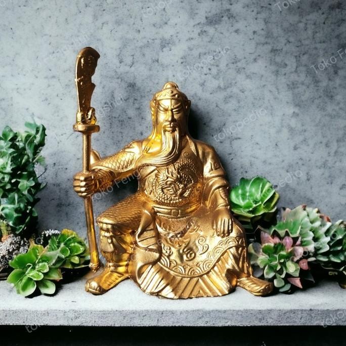 ] Patung Rupang Dewa Perang Kwan Kong - Guan Dong Bahan Logam Ekslusif