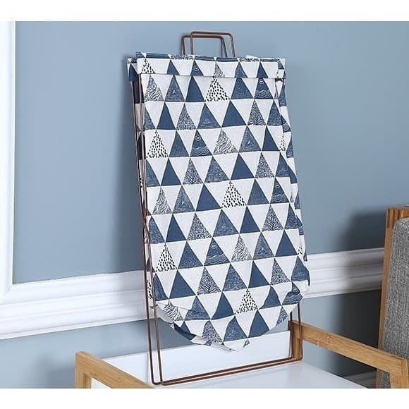 LAUNDRY BAG KERANJANG CUCIAN BAJU PAKAIAN KOTOR LIPAT RANGKA BESI