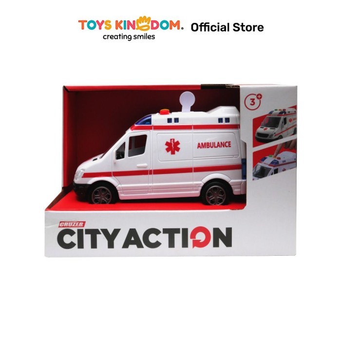 Toys Kingdom Cruzer 132 City Action Friction Ambulance Toys Kids Toy Mainan Anak MobilMobilan