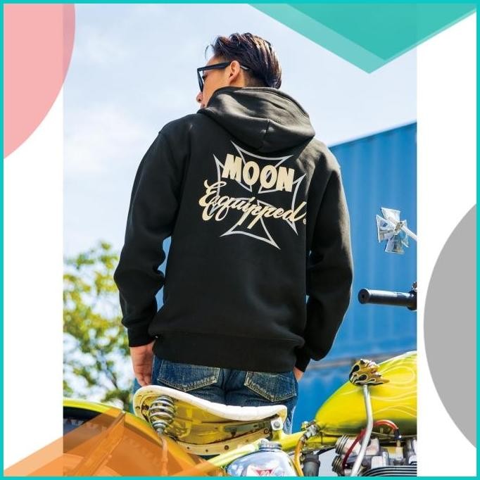 MOON Equipped Iron Cross Line Pullover Hoodie 07D35Z4 limited