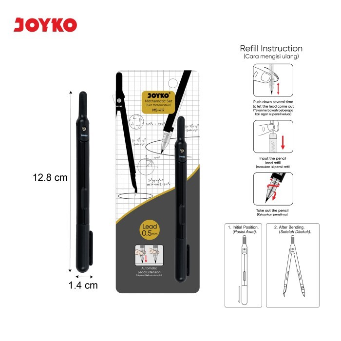 

Joyko Math Set Mechanical Pencil / Jangka Joyko Set Matematika Ms-417