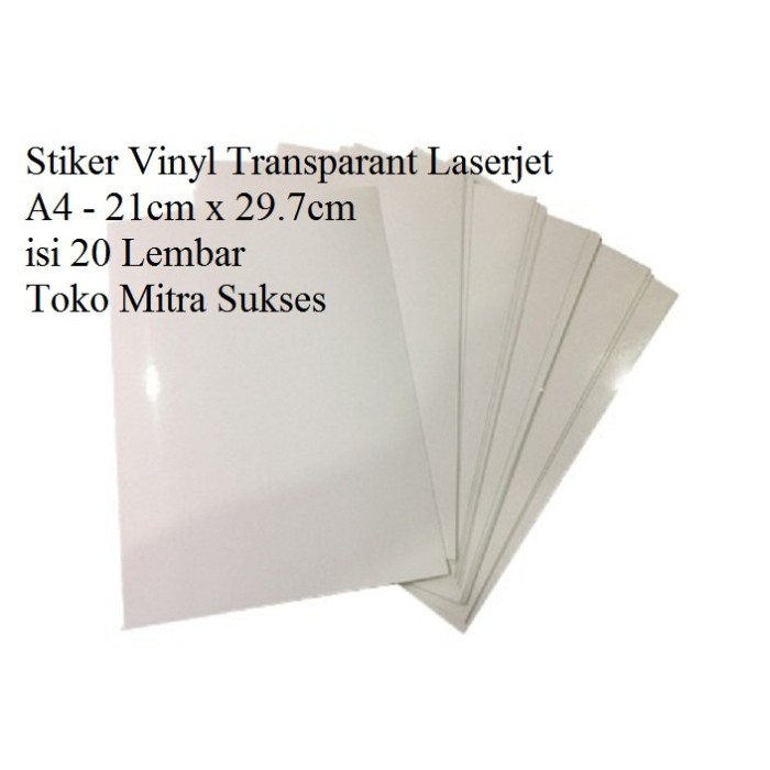 Stiker Vinyl Transparant Laserjet A4