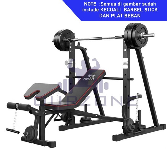 TERLARIS Bench Press Set Squat Rack Multifungsi Kursi Fitness Home Gym