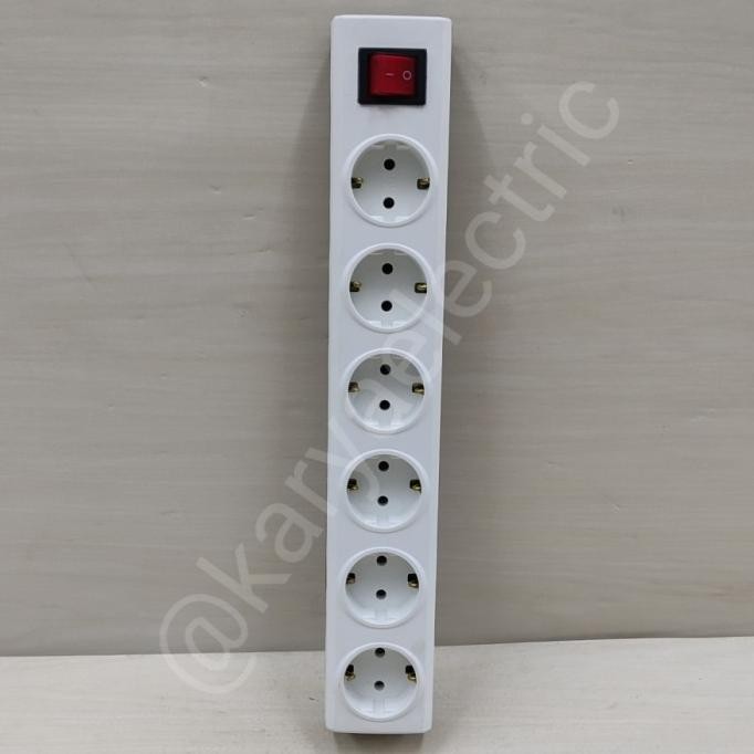 TERMURAH STOP KONTAK BROCO + SAKLAR 6LB 6LUBANG 6 LUBANG 15461 NON CP NCP