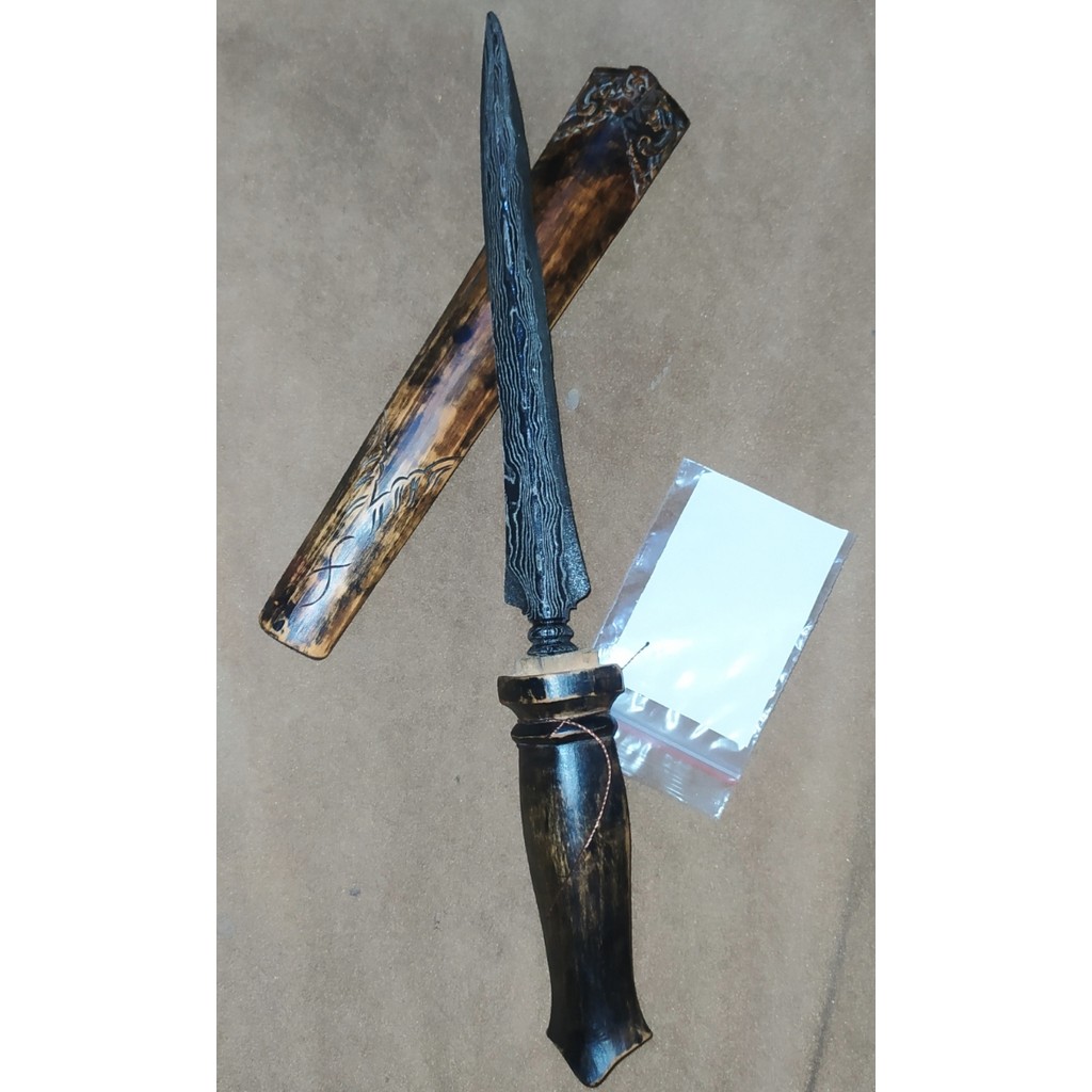 Tombak Pusaka Bliring Pamor Wos Wutah Madura Koso Ndeling Nyandhang Sken