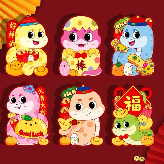 

TERBARU Joyful Angpao Imlek 2025 HOLO TEBAL / Angpau Premium Shio Ular Tahun 2025 / Newest Red Envelope 3D Chinese New Year / Amplop 3D Hologram Ukir Boneka Ular Lucu / Ampau Tahun Baru Cina Imlek Barong Chaisen Koin Jeruk Coin Rejeki Free Ongkir Ready