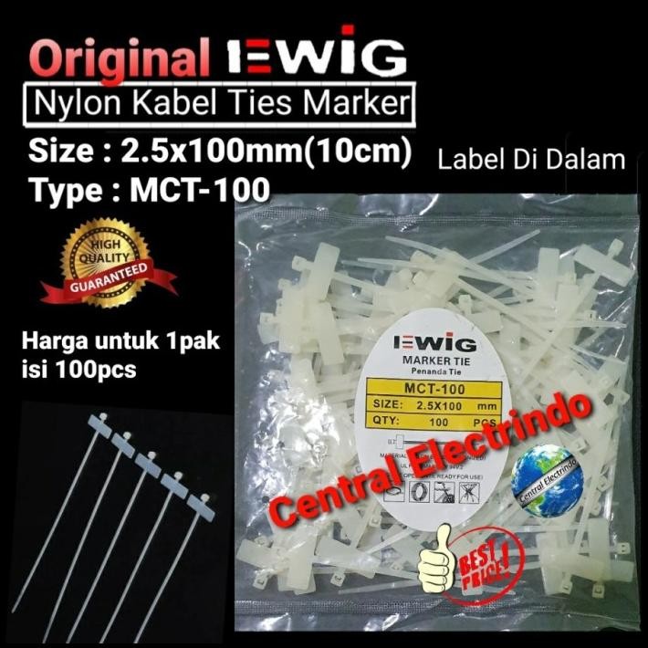 

TERBARU EWI GKABEL TIES MARKER LABEL DALAM 2.5X100MM(10CM) 1PAK 100PCS - PUTIH !!!!!!
