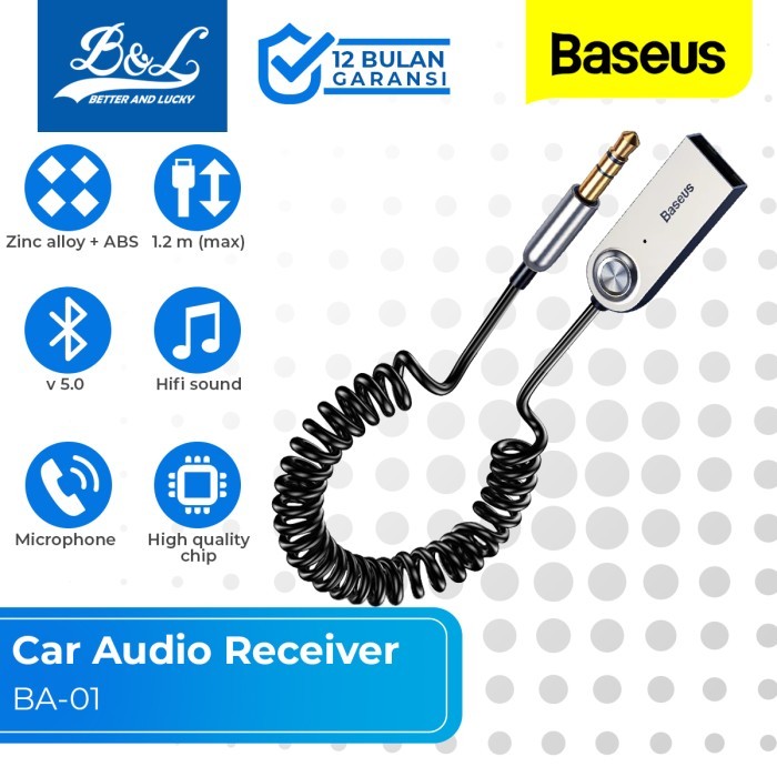 BASEUS Wireless Audio Receiver Adapter AUX Car Bluetooth 5.0