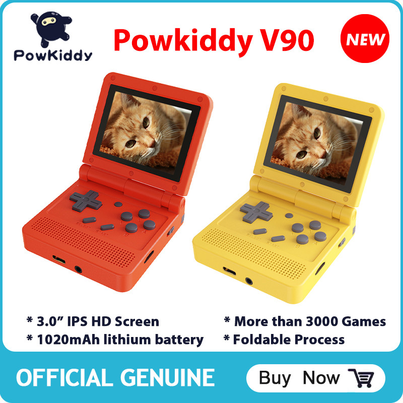 Powkiddy V90 Handheld Game Conso 3.0 Inch IPS Screen Flip