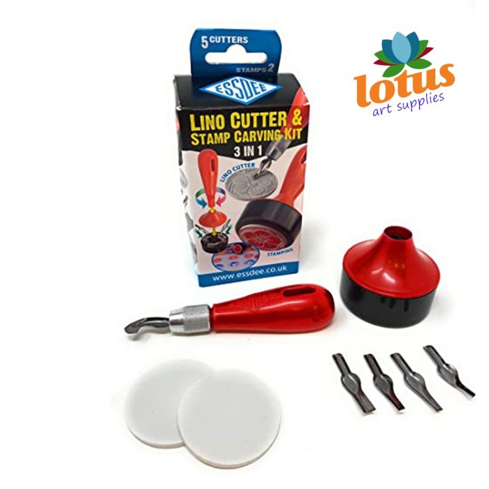 

TERLARIS! ESSDEE 3-In-1 Lino Cutter & Stamp Carving Set x 15