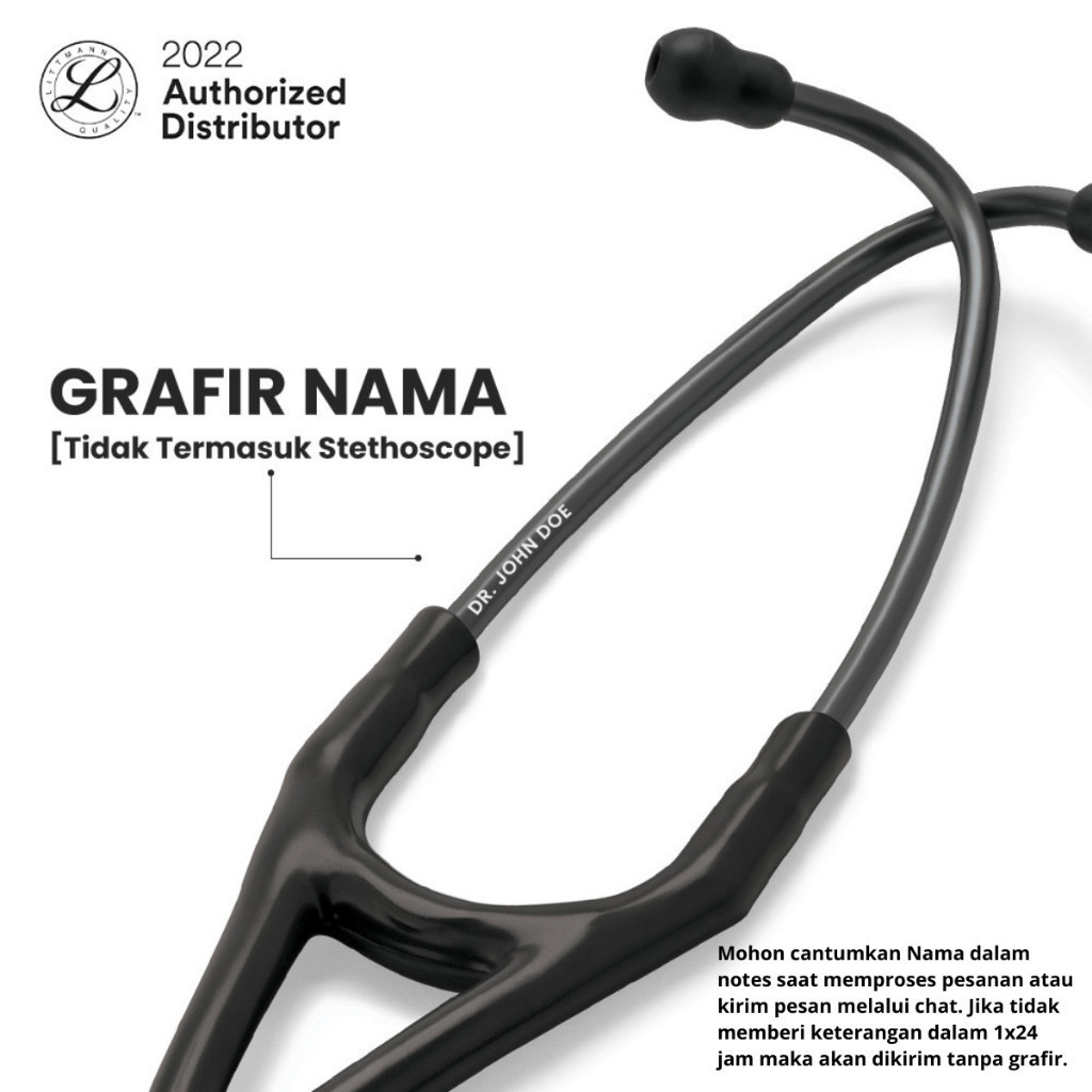 BERGARANSI 3M Littmann Tambahan Grafir Nama [Belum Termasuk Stetoskop] **