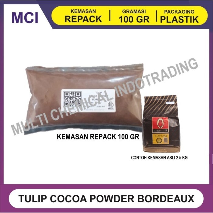 

BISA GROSIR TULIP BORDEAUX COKLAT BUBUK / COCOA POWDER 100 GR