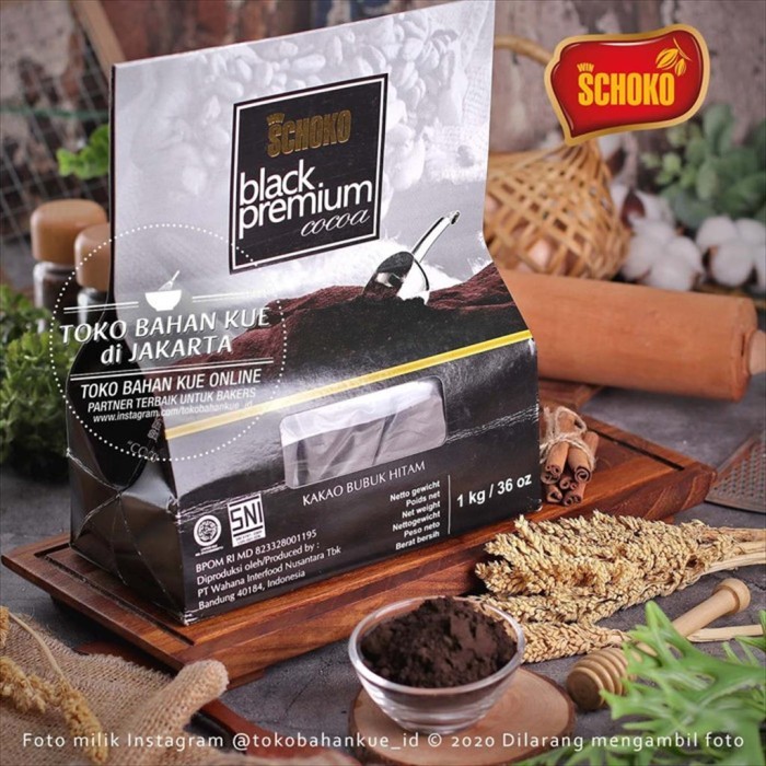 

FREE ONGKIR Schoko Cocoa Powder JET BLACK 10/12 1kg Coklat Bubuk Murni Hitam Pure