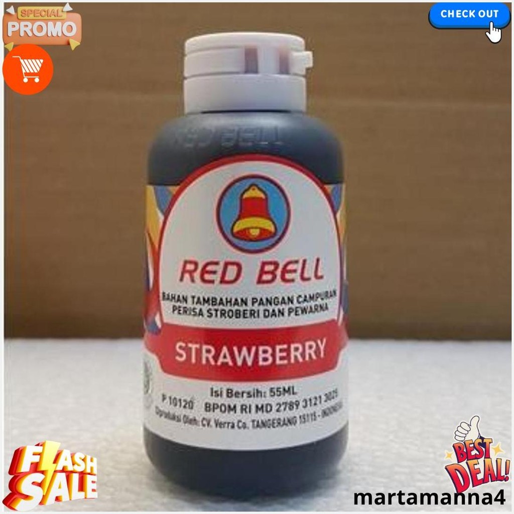 

Pewarna Dan Perisa Red Bell Rasa Strawberry 55Ml Original Produk