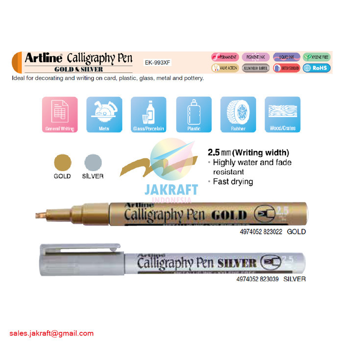 

Pulpen Kaligrafi Flat Style Calligraphy Pen Artline Ek-993Xf Anti Air