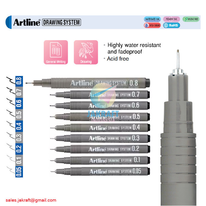 

Drawing System Pen Artline (Highly Water Resistant & Fadeproof)