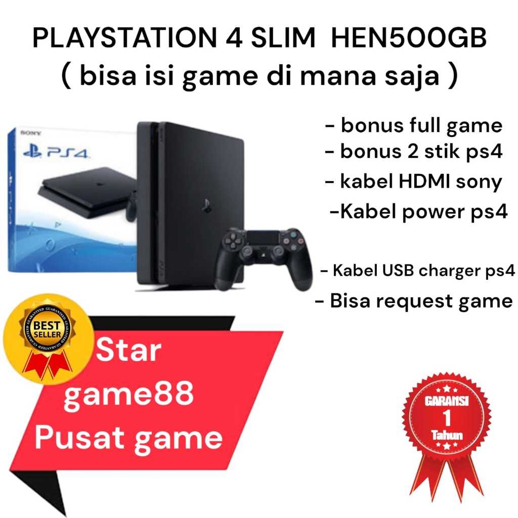 SONY PLAYSTATION 4 / PS4 FATT HEN / PS4 SLIM HEN / PS4 PRO HEN / DAN PLAYSTATION 3 / HDD 500GB - 1TB