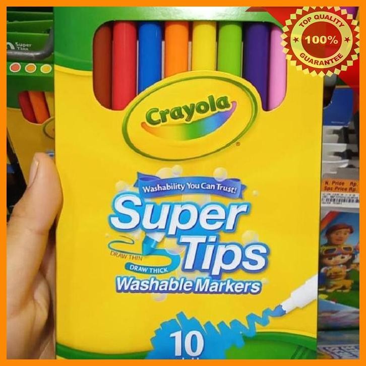 

(BEC) SALE: CRAYOLA SUPER TIPS WASHABLE MARKERS 10 PCS ORIGINAL