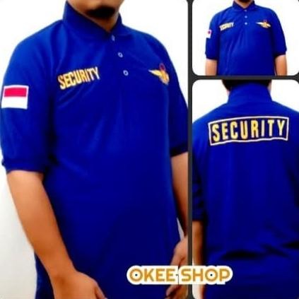 

diskon! kaos polo shirt baju security logo wings biru