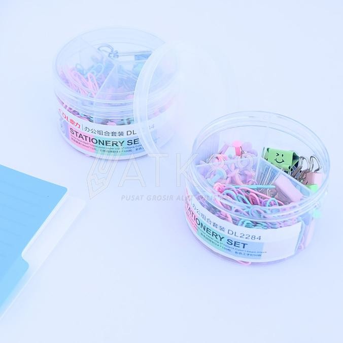 

Sale Stationery Office Set Paper Clip Binder Push Pin Pastel 3 In 1 Lengkap