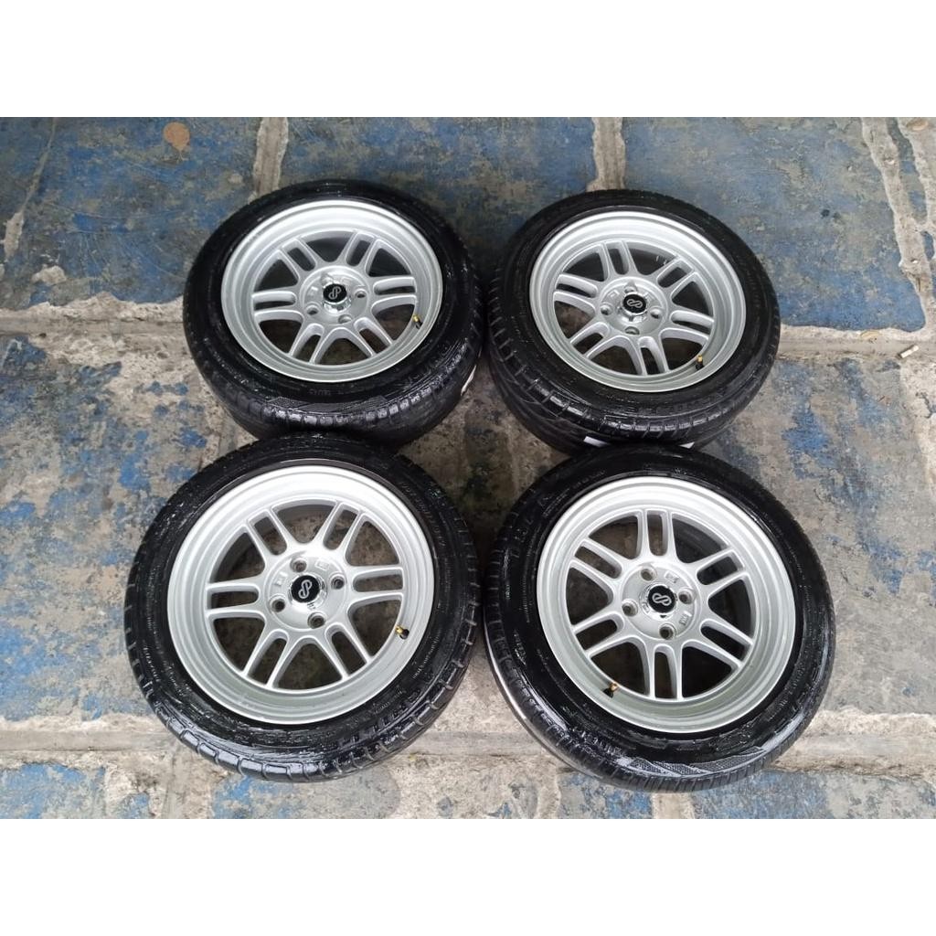 Velg Mobil Bekas Murah Berkualitas Enkei Ring 15 Pcd 4X100 Brio Calya Sigra