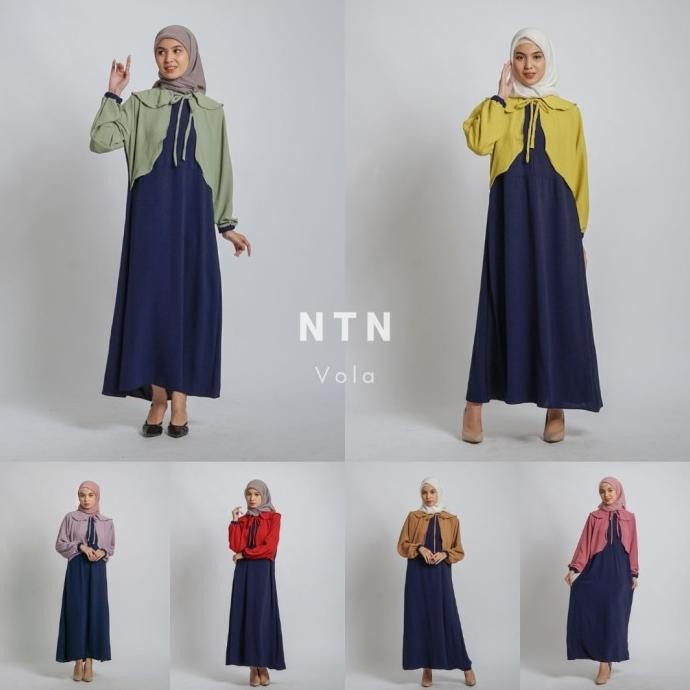 JH Vola Gamis Lebaran Kerah Rebah Wanita Muslim Big Size Jumbo Busui