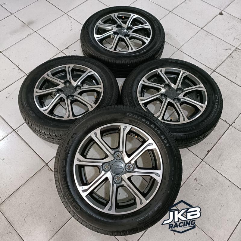 Velg Mobil Second Std New Sigra R14 Hole 4X100 + Ban Gt 175-65 R14 Ayla Calya Agya Sigra