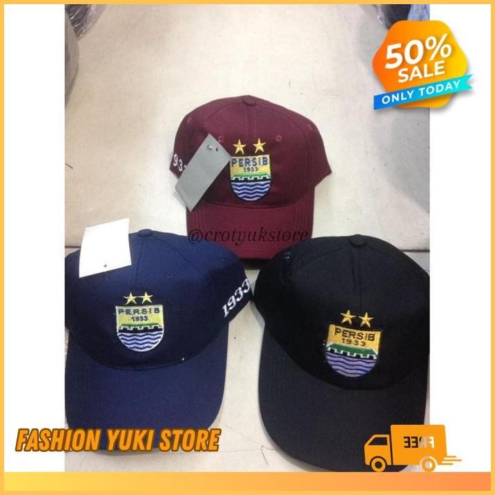 TOPI BASEBALL HAT CAP PERSIB BORDIR BANDUNG VIKING BOBOTOH POLOS CUSTOM OBRAL INDONESIA  PRIA WANITA
