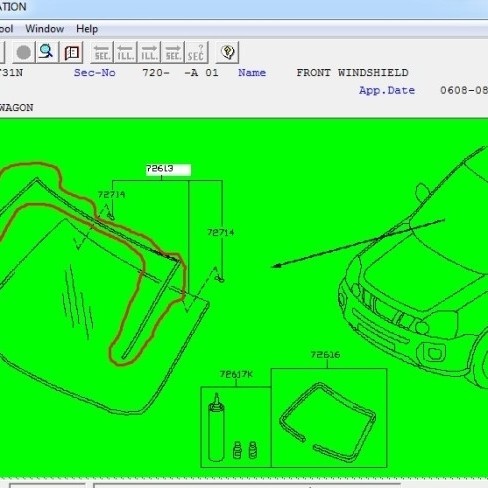 Xtrail T31 Karet List Kaca Depan Moulding W/S UP 100% ORI NISSAN
