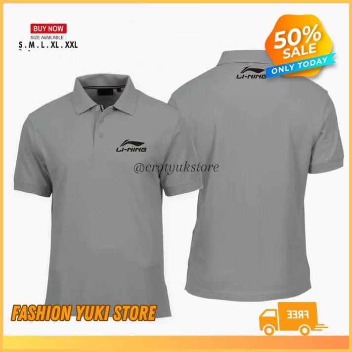 KAOS POLO SHIRT TSHIRT BAJU KERAH DISTRO LINING LI-NING LI NING POLOS CUSTOM  INDONESIA PRIA WANITA 