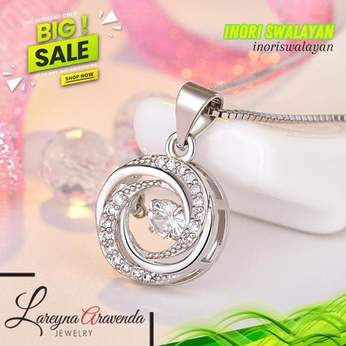 DANCING STONE KRISTAL SWAROVSKI KALUNG TITANIUM WANITA LIONTIN DANCING STONE KRISTAL SWAROVSKI KL TE