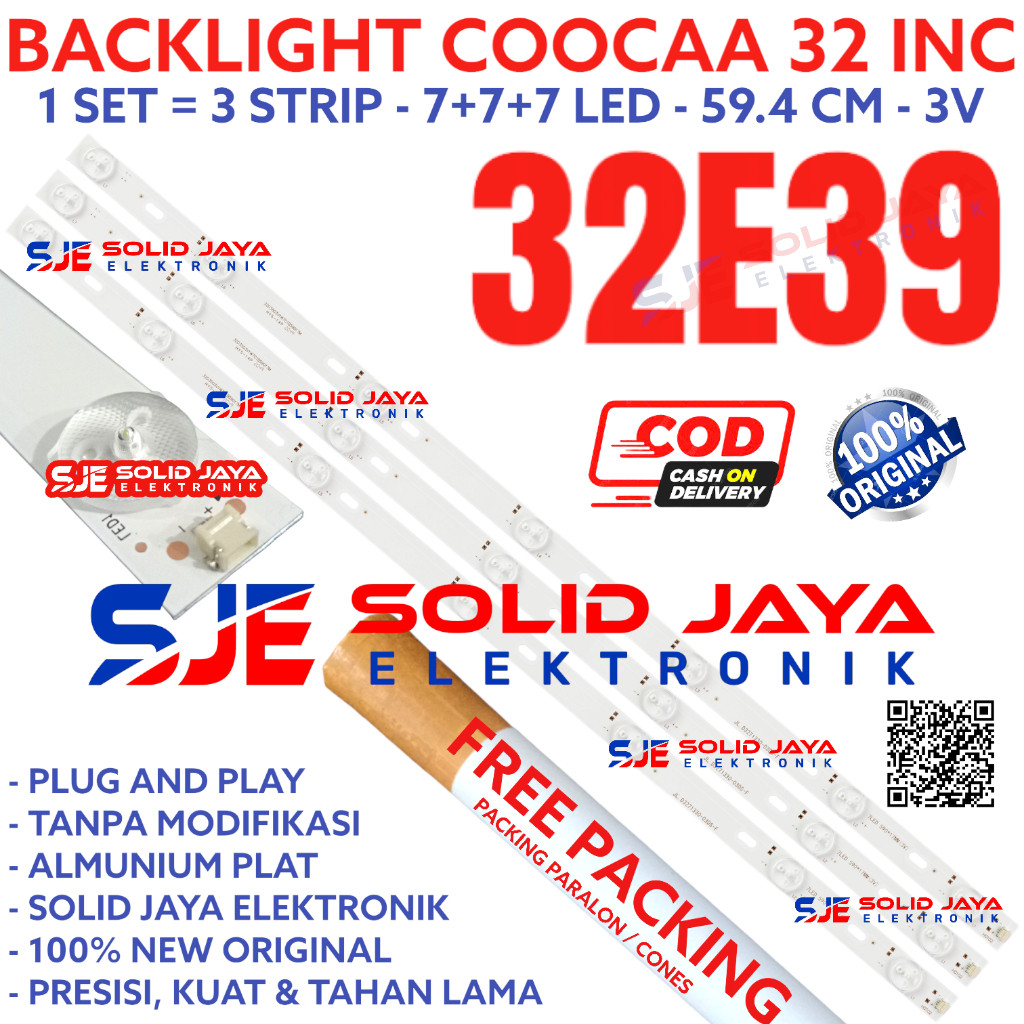 BACKLIGHT TV LED COOCAA 32 INC 32E39 32E 39 LAMPU BL 7K 3V 7KANCING 7LED 7 KANCING COCA KOKA COKA