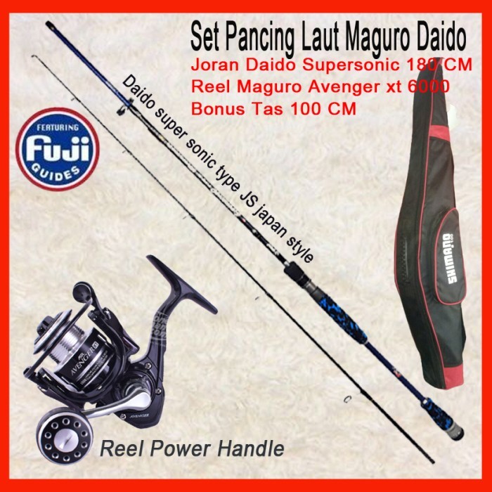 TERBARU Set Pancing Laut Maguro dan Joran Daido 180 CM Bonus Tas
