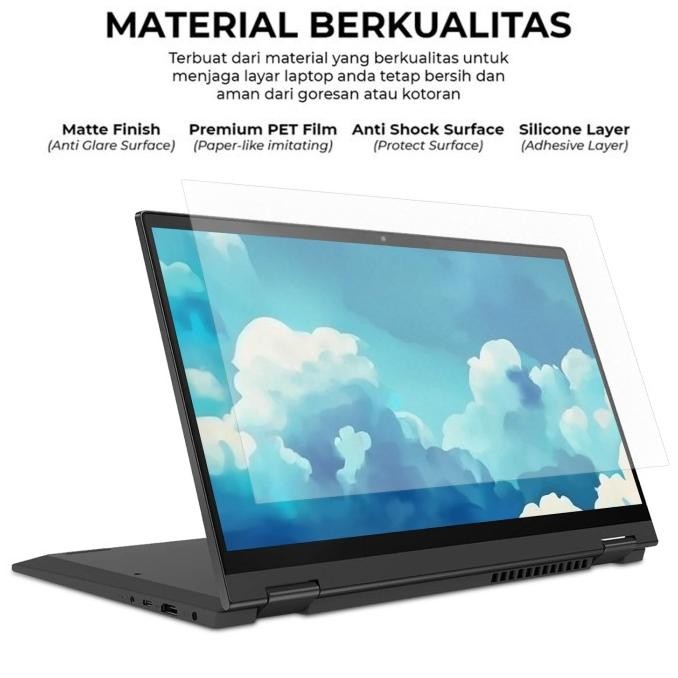 

sale! lenovo ideapad flex 5 5i 14 inch anti gores paper screen guard matte protector pelindung layar tekstur kertas