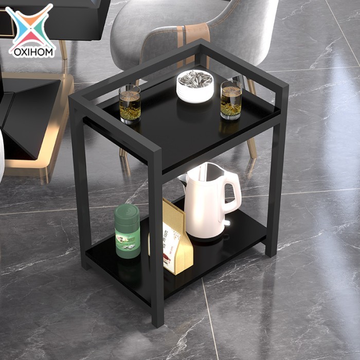 Oxihom Meja Nakas Meja Dapur Kecil Meja Kopi Rak Dapur Kayu dan Besi