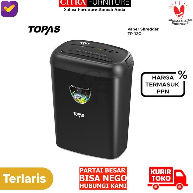 

sale! topas mesin penghancur kertas 25 liter | paper shredder tp 12 c
