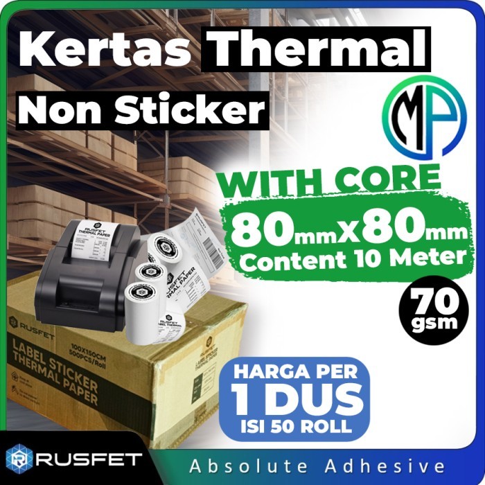 

Kertas Termal Struk Kasir Paper Thermal Roll Per Dus 50 Roll 80 X 80mm