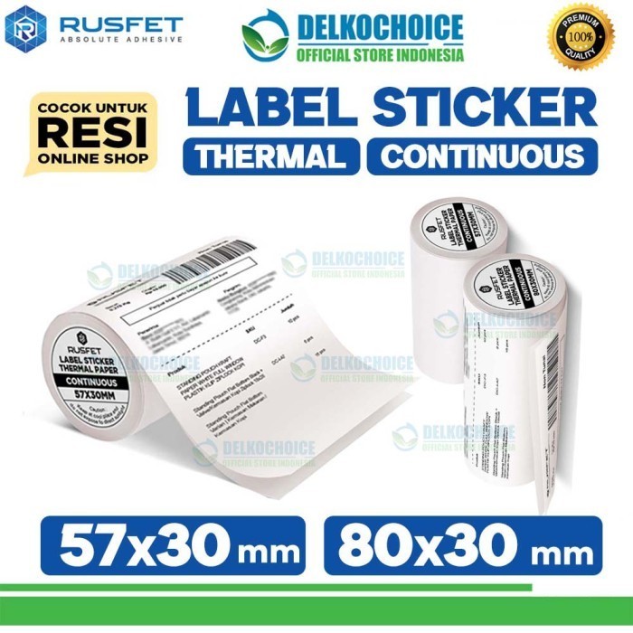 

Label Paper Thermal CONTINUOUS ROLL Barcode Resi RUSFET 80mm / DUS