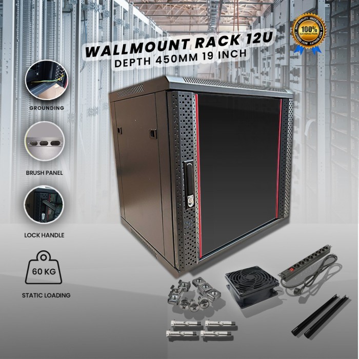 wallmount rack 12u / rack server 12u / rak 12u