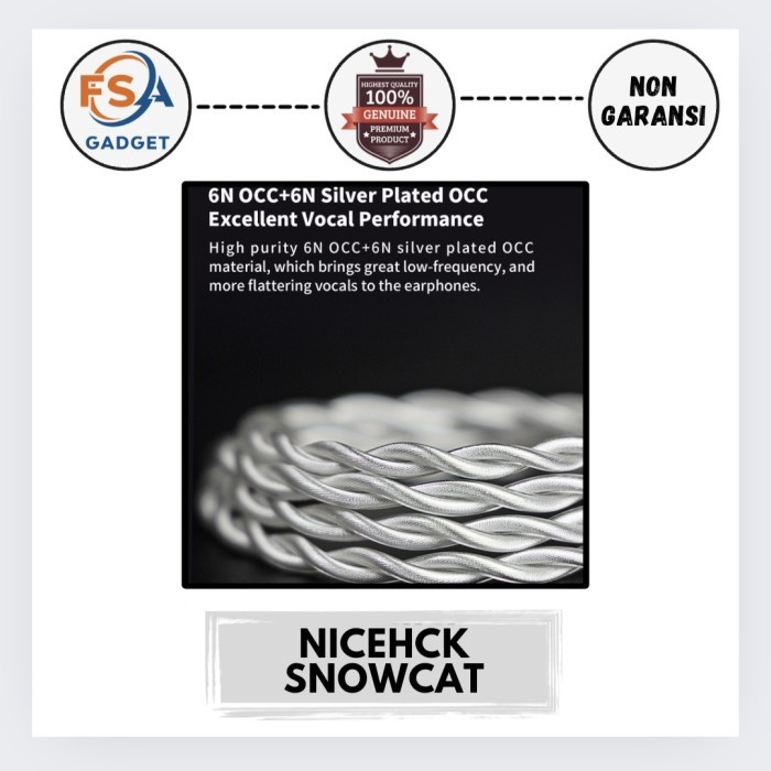 Nicehck Snowcat Upgrade Cable 6N OCC+6N Silver Plated
