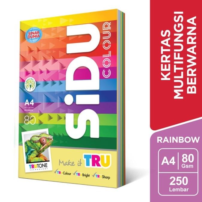 

sale! sidu kertas fotocopy berwarna rainbow (10 warna) 80 gsm a4