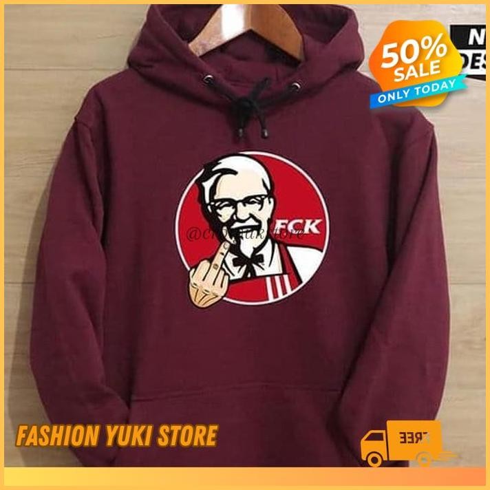 JAKET HOODIE JUMPER SWEATER DISTRO FCK FUCK KFC KENTUCKY FRIED CHICKEN POLOS CUSTOM  INDONESIA UNISE