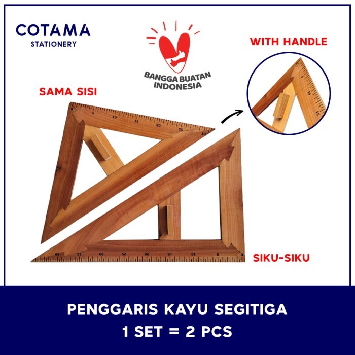 

Penggaris Kayu Segitiga Sama Sisi dan Segitiga Siku-Siku dengan Handle