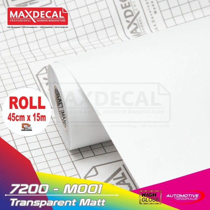 

ROLL Sticker Maxdecal 7200 M001 Transparant Clear Matt Doff 45cm15M