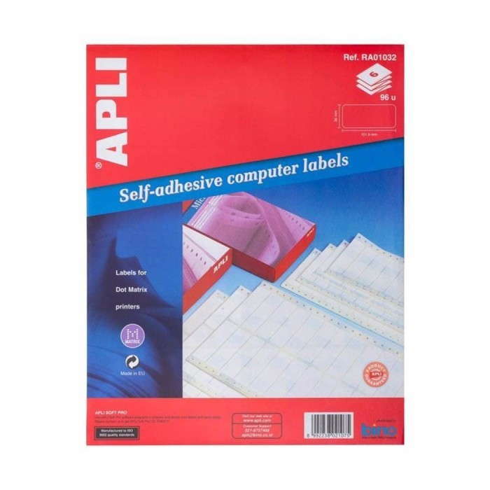 

TERBARU! Apli Labels White Paper 37x70mm Ref 01273