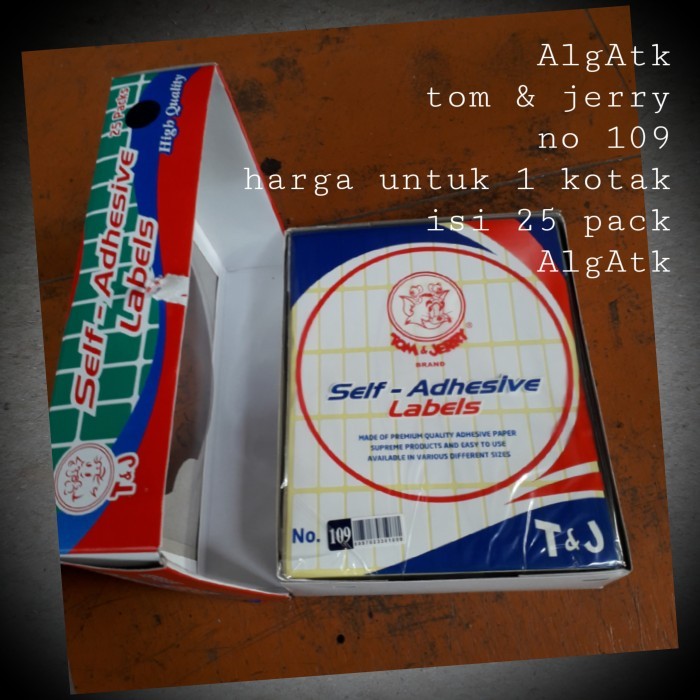 

TERBARU! label tom & jerry no.109 harga untuk 1 kotak isi 25 pack