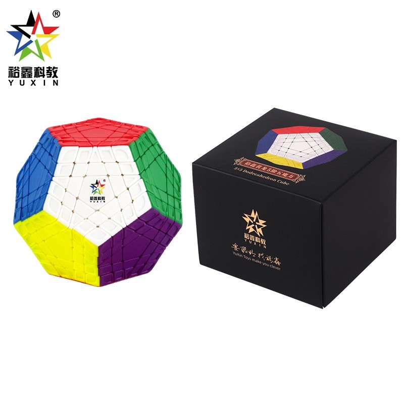 Kubus Gigaminx Yuxin Huanglong Tanpa Stiker 5x5 Dodekahedron Kubus Rubik Kecepatan 12 Sisi Megaminx 